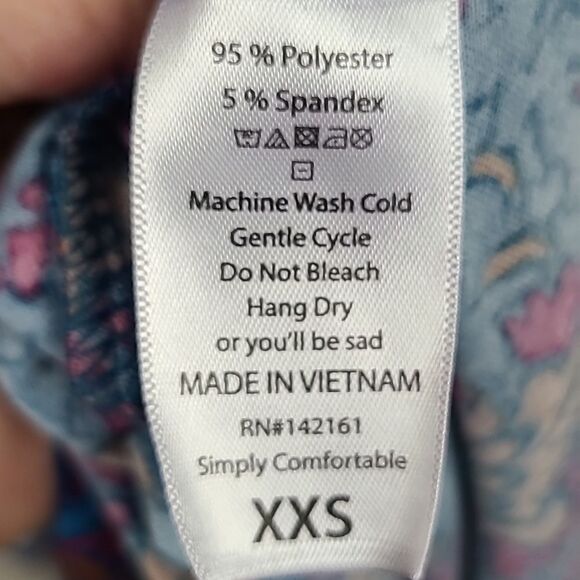 LuLaRoe Carly Dress Teal Floral Print Midi Pocket Hi-Low Butter Soft Casual - Picture 8 of 8